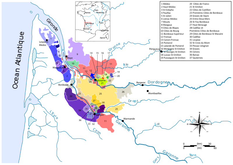 Map of French wine regions