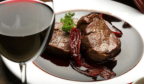 Beef with a hearty red wine